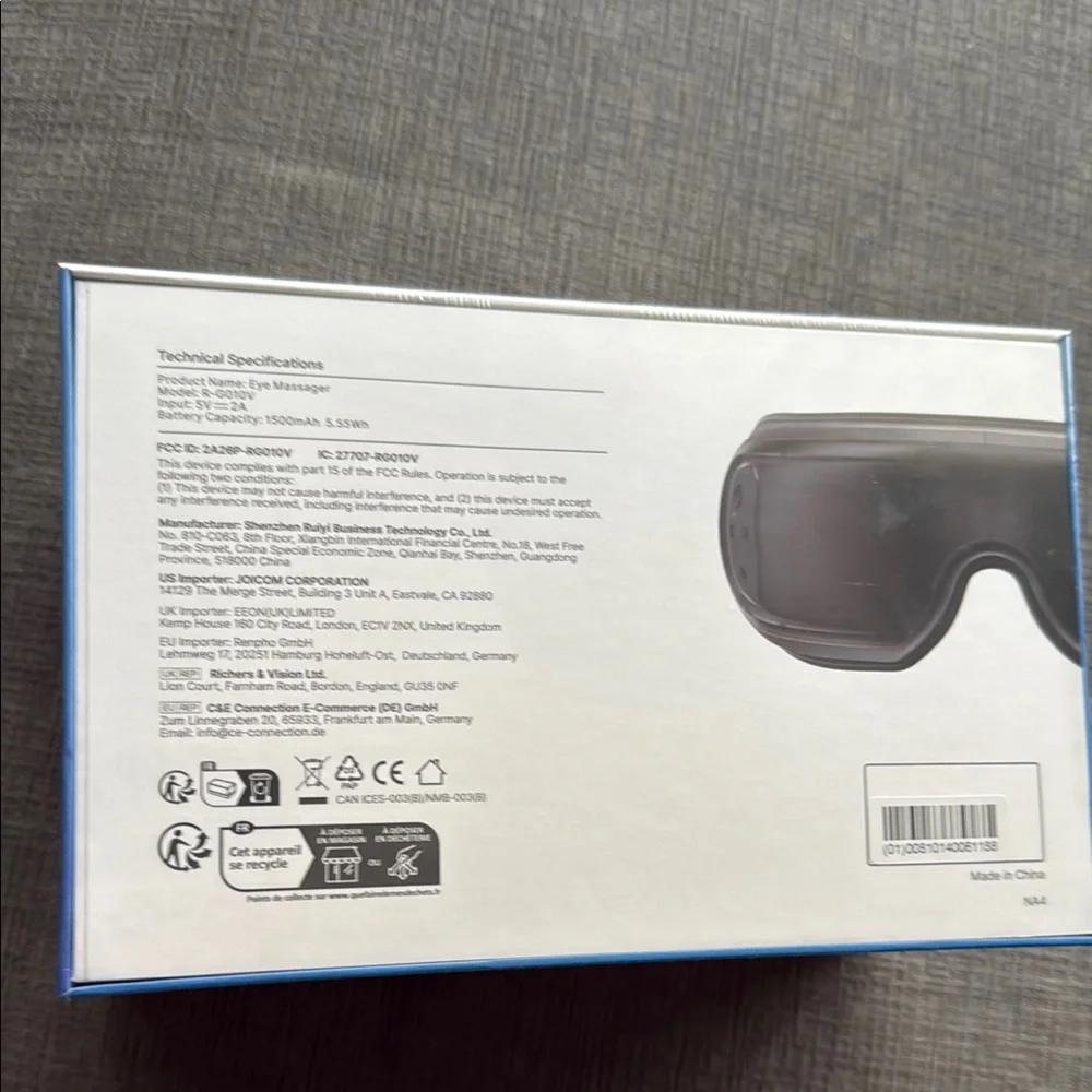RENPHO Eyeris 3 Black Eye Massager - Comfortable VR-style Design